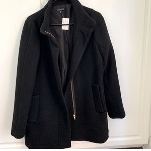 NWT Wool Black J. Crew Merchantile City Zip Coat Size 10